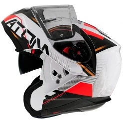 MT Helmets Casque De Moto Modulaire Approuvé P / J Mt Casque ATOM QUARK B5 Blanc Brillant Rouge