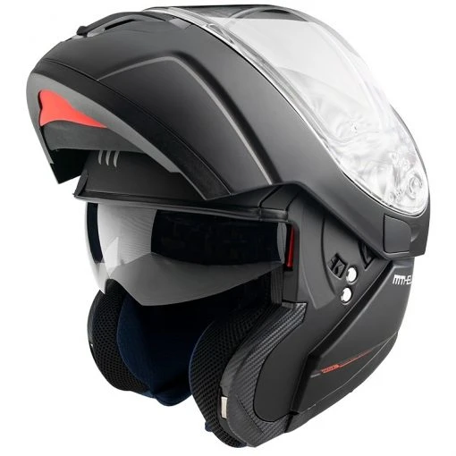 MT Helmets Casque De Moto Modulaire Approuvé P / J Mt Casque ATOM Sv Solid Matt Black -MT HELMETS Soldes casque de moto modulaire approuve p j mt casque atom sv solid matt black 104889