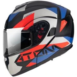 MT Helmets Casque De Moto Modulaire Approuvé P / J Mt Casque ATOM Sv W17 A7 Blanc Bleu Rouge Brillant -MT HELMETS Soldes casque de moto modulaire approuve p j mt casque atom sv w17 a7 blanc bleu rouge brillant 122797