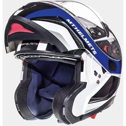 MT Helmets Casque De Moto Modulaire MT Casques ATOM Sv Tarmac Noir Blanc Bleu -MT HELMETS Soldes casque de moto modulaire mt casques atom sv tarmac noir blanc bleu 56134