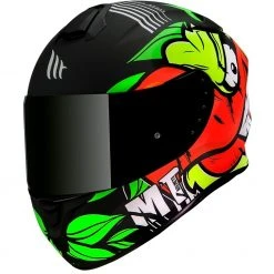 MT Helmets Casque Intégral Moto Casques MT TARGO TRUCK A2 Noir Mat Jaune Fluo