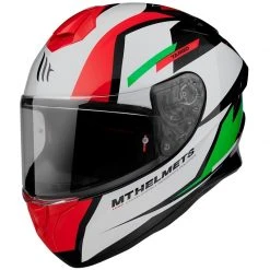 MT Helmets Casque Moto Intégral Mt Helmet TARGO PRO Sound C6 Vert Blanc Brillant